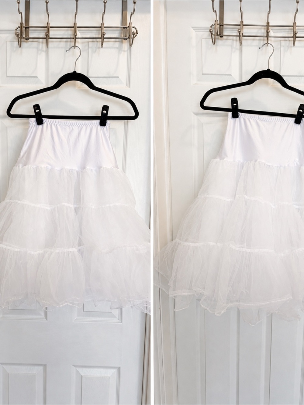 Grace Karin White Tiered Tulle Petticoat Skirt for Kids